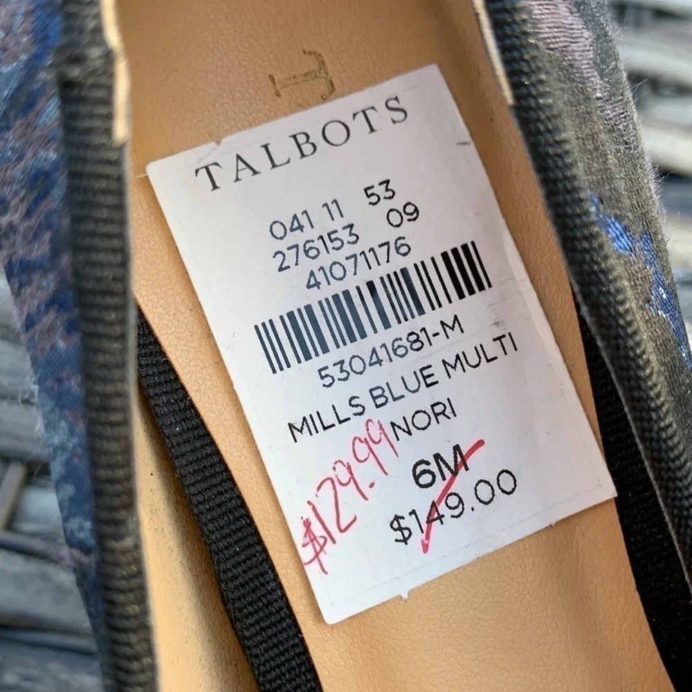 TALBOTS Mills Blue Multi Nori Pump